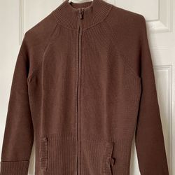 Brand New! Cardigan Sweater Brown Women’s Size 6-8 Full Zipper