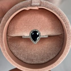 1.29CT Pear Shaped Natural Sapphire In Sterling Silver 925