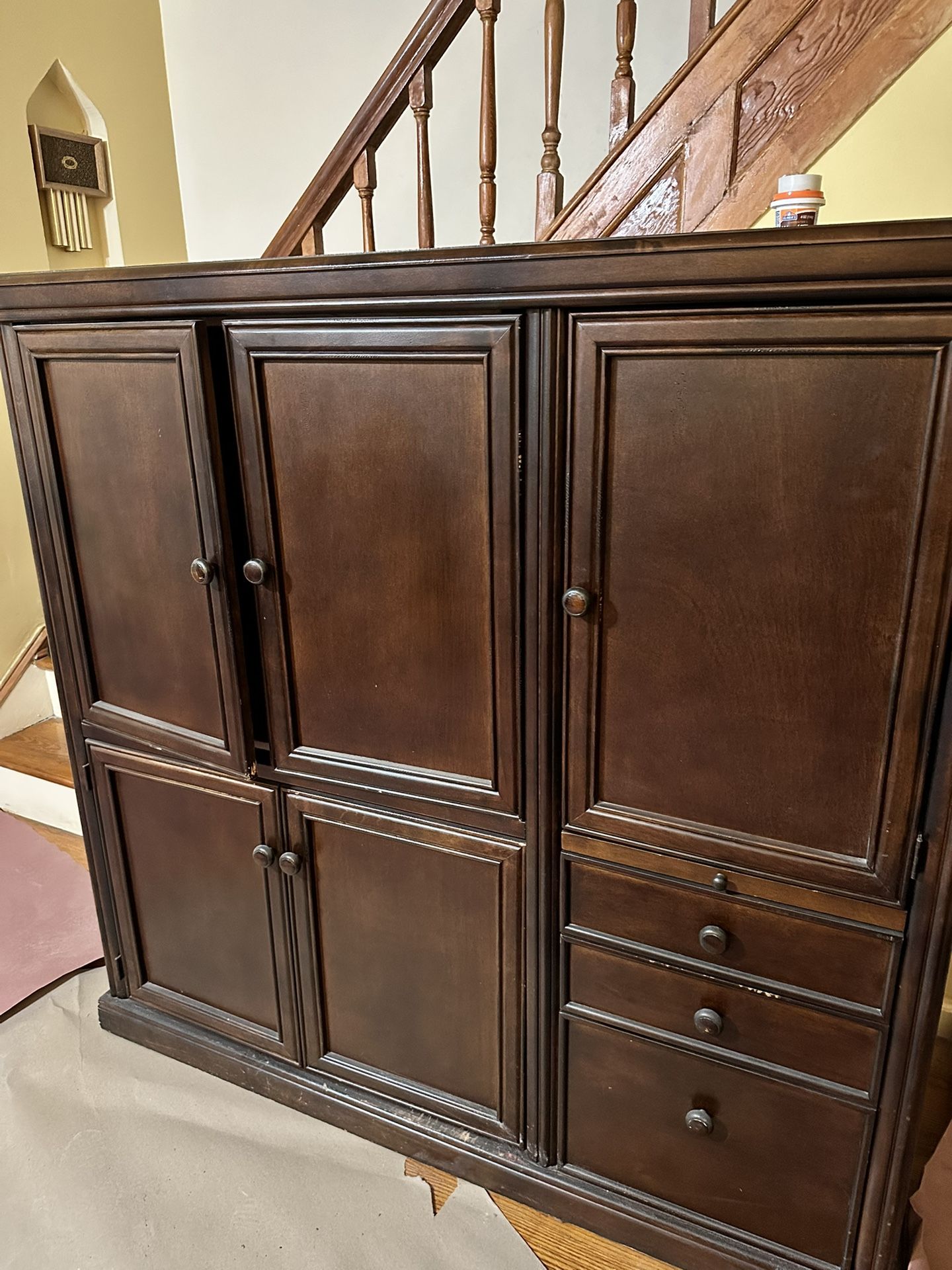 Cherry Wood Desk Armoire