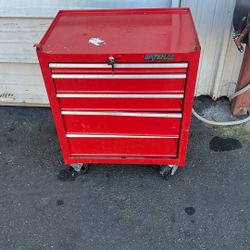 WESTWARD Rolling Tool Cabinet: Red / Red Drawer