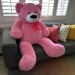 Giant Hot Pink Stuffed Teddy Bear 