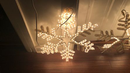 Two Lighted Stars /Snowflakes