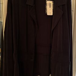Plum, long sleeve, button front blazer