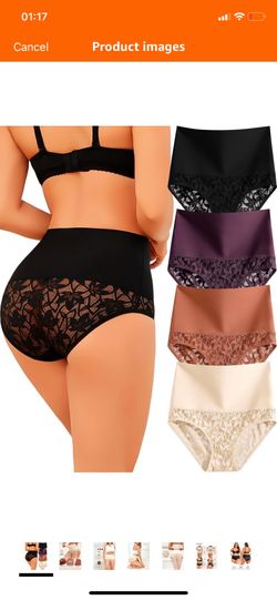 Shapewear for Women Tummy Control High Waisted Panties Sexy Lace Breathable Plus Size Briefs 4-Pack ( please follow my page all brand new ) size small