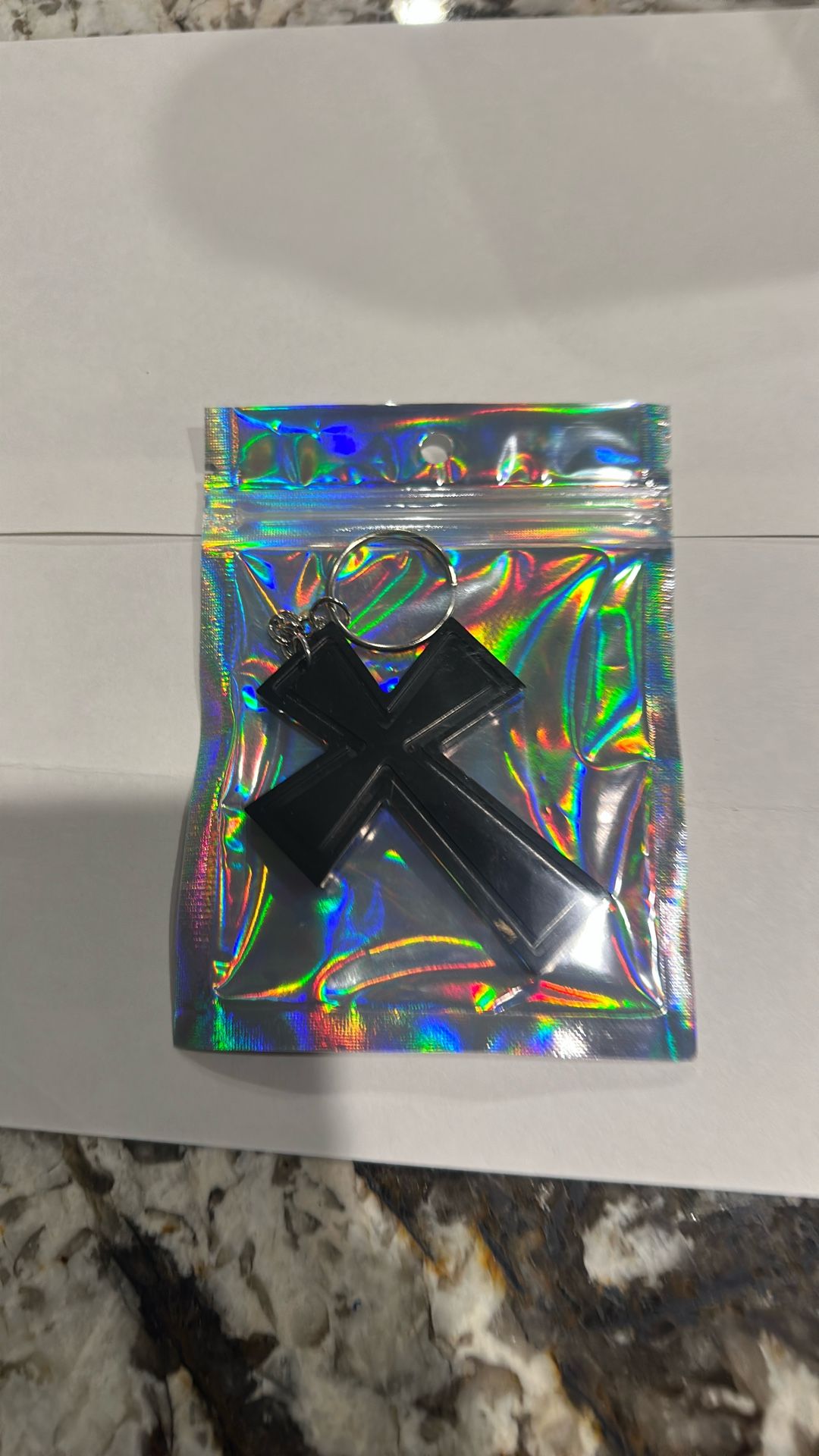 Black Cross Keychain