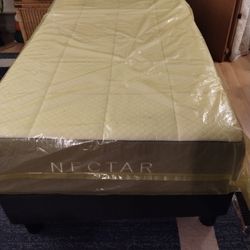 Brand New Double Nectar Mattress With Bed Frame. Mattress Never Used Sealed In Plastic
