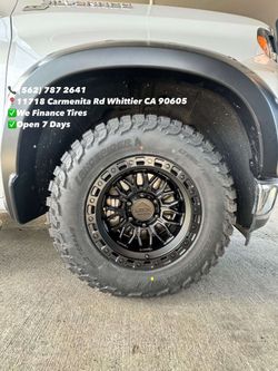 COMBAT- MATTE BLACK 17x9 Wheel and Tire Combo 285/70R17 Silverado Tacoma Sierra Denali Tahoe Ranger 4Runner Sequoia