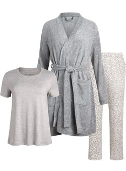 NWT Eddie Bauer Women's 3 Piece Pajama Set: Bathrobe, T-Shirt, Pants XL
