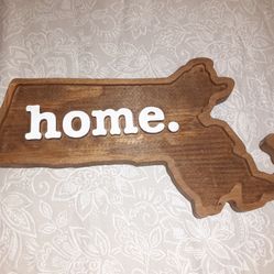 Solid Wood Massachusetts Wall Decor 