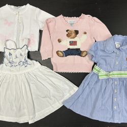 Baby Girl Clothing Lot Size 9M Set Ralph Lauren Dr. Kid Dress Sweater Knit Bear
