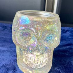 Bath & body works lighted skull head candle holder