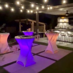LED Cocktall Tables w/Spandex  F/R