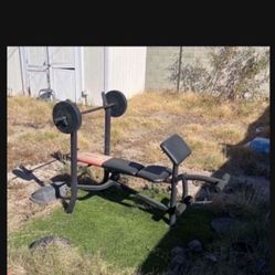 Weight Bench With Bar And Weights 