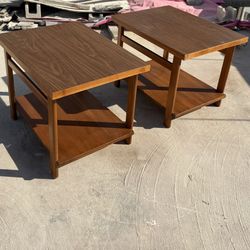 Vintage Walnut  Side Tables By Lane Altavista Mid Century Modern 