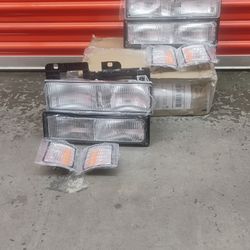 CHEVY C10 C/K PICKUP OE HEADLIGHT LAMP W LED KIT SLIM STYLE CHROME