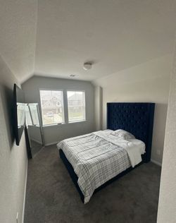 Suede Blue Bed
