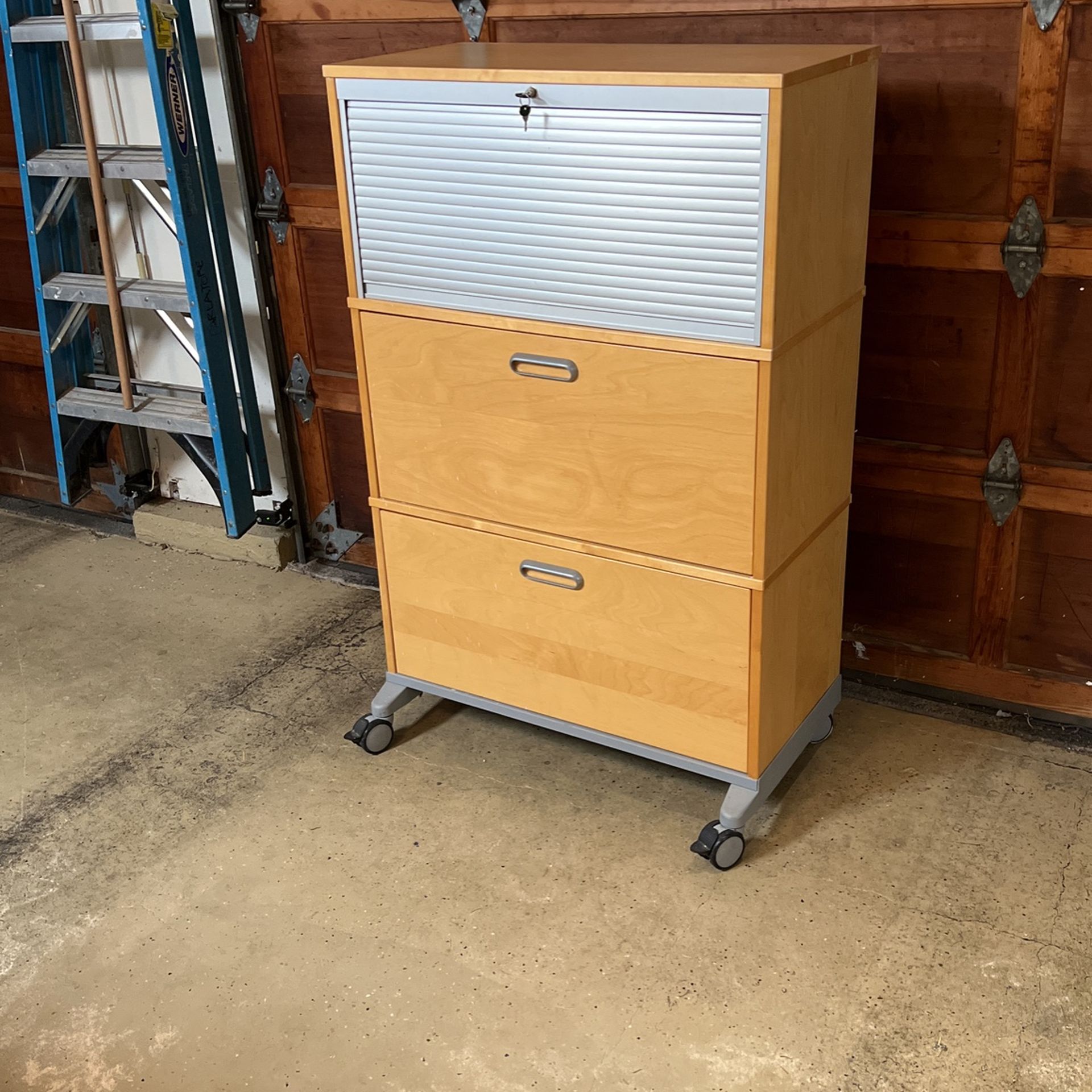 IKEA Double File Cabinet With Roll Top