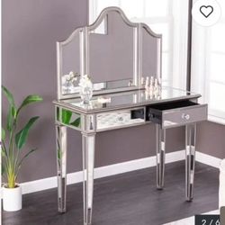 Mirrior Vanity And Matching Night Stand 