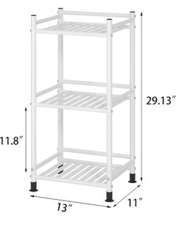 3 tiered metal white storage rack