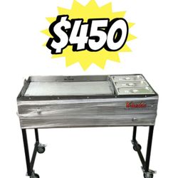 Plancha Para Tacos 18 × 31 Con 3 Compartimientos | Incluye Manguera Con Regulador