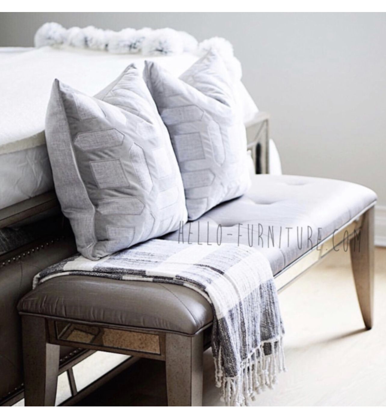 New Ava Bench With Mirrored Side