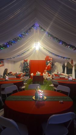 Christmas, Navidad, Canopy, Sillas, Mesas