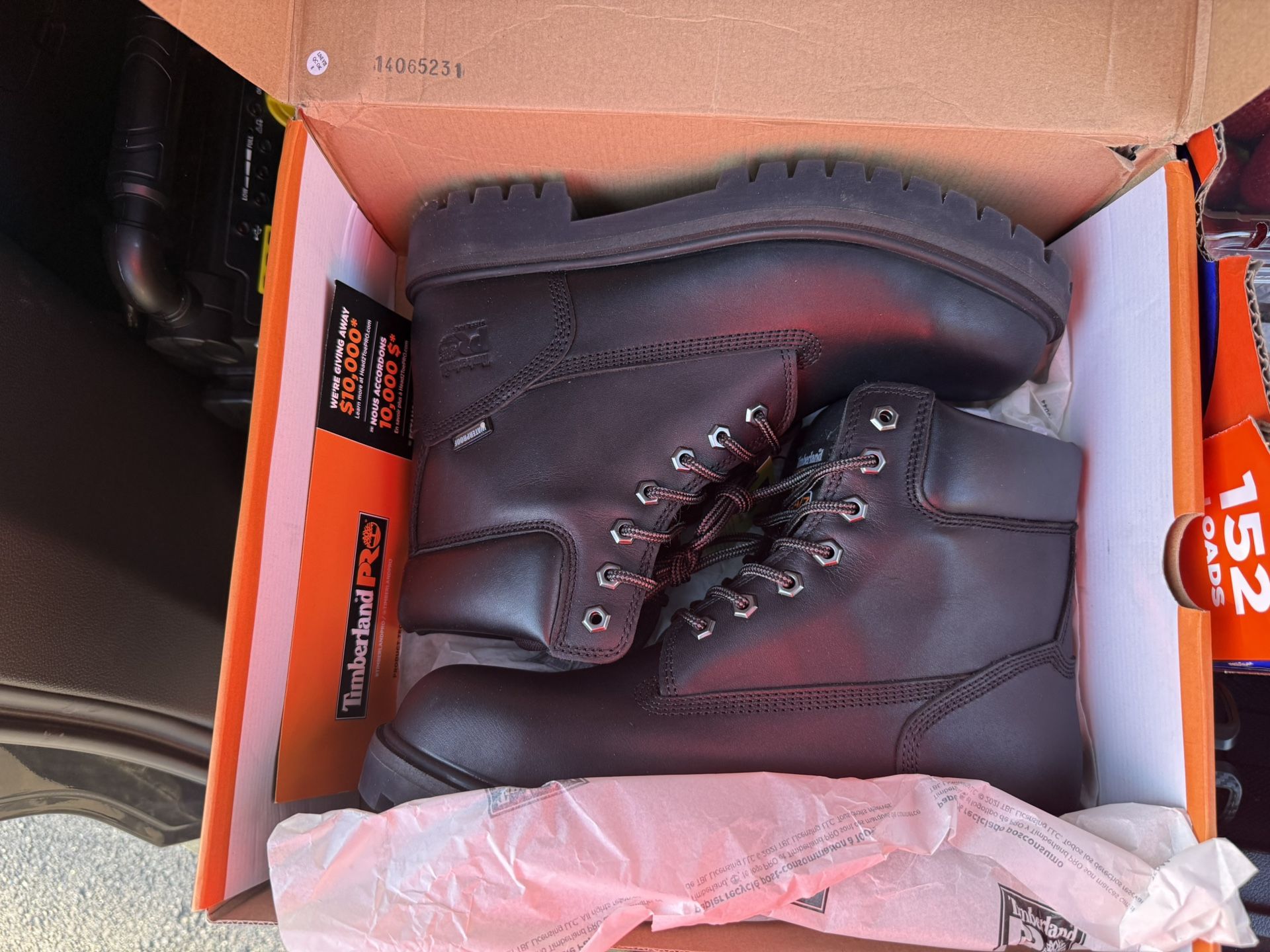 Timberland Pro boots steel toe, black size 10