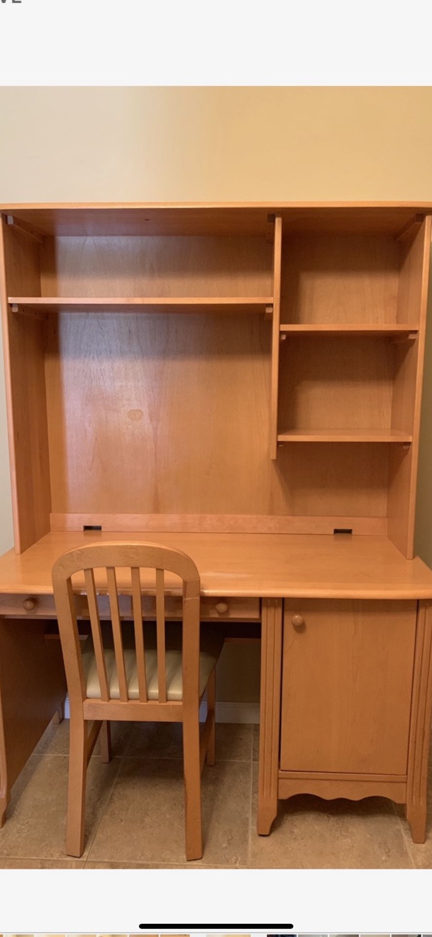 Wood Desk,hutch ,chair 