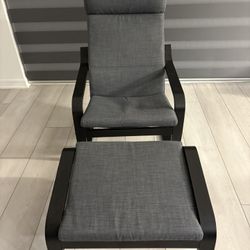 Ikea Poang chair with Ottoman