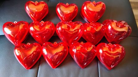 Arts and Crafts Red Hearts containers lot of 25