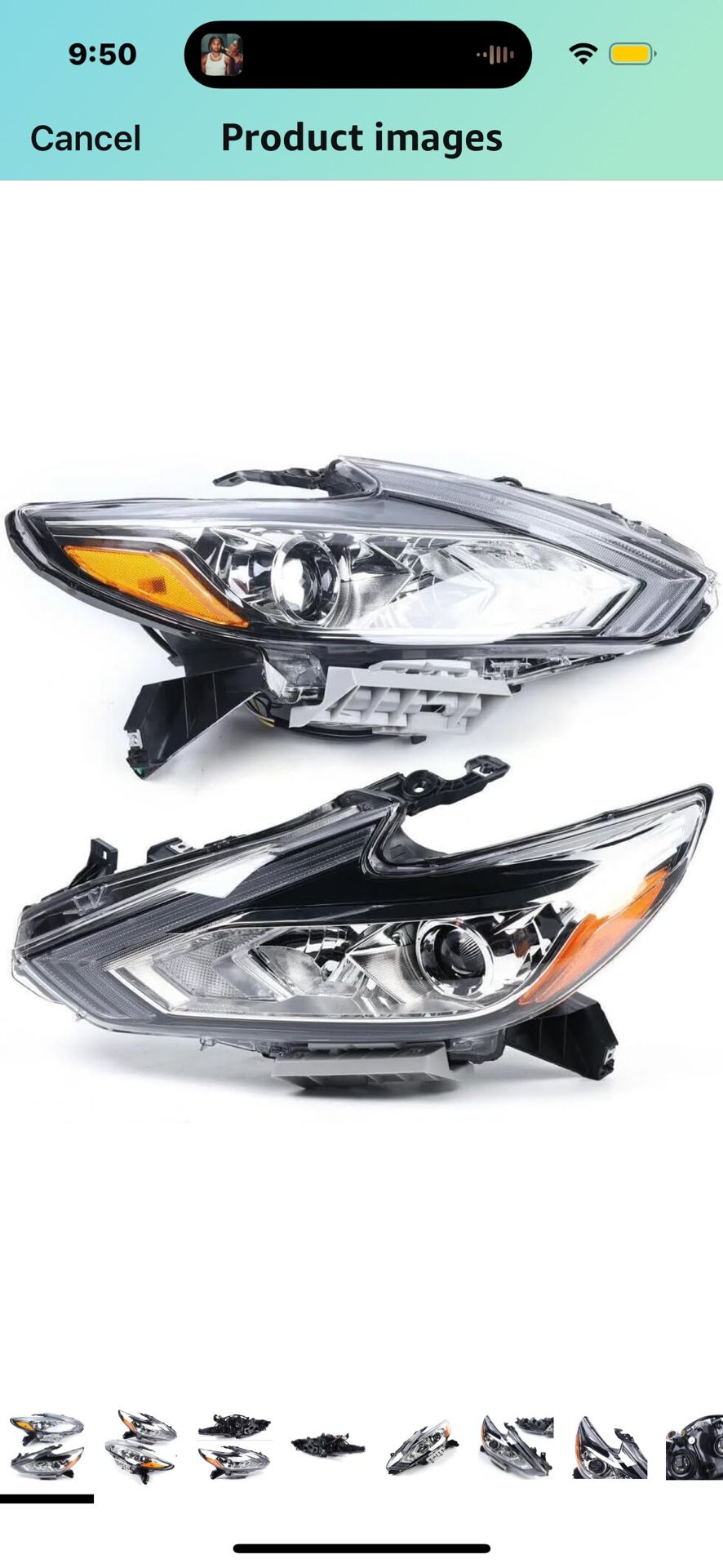 Front Headlight, for 2016-2018 Nissan Altima Halogen Headlight