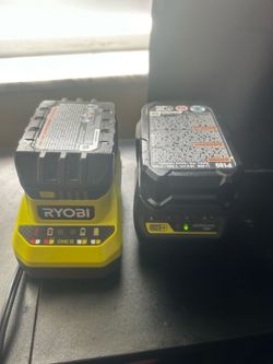 Two Ryobi Battery & Charger