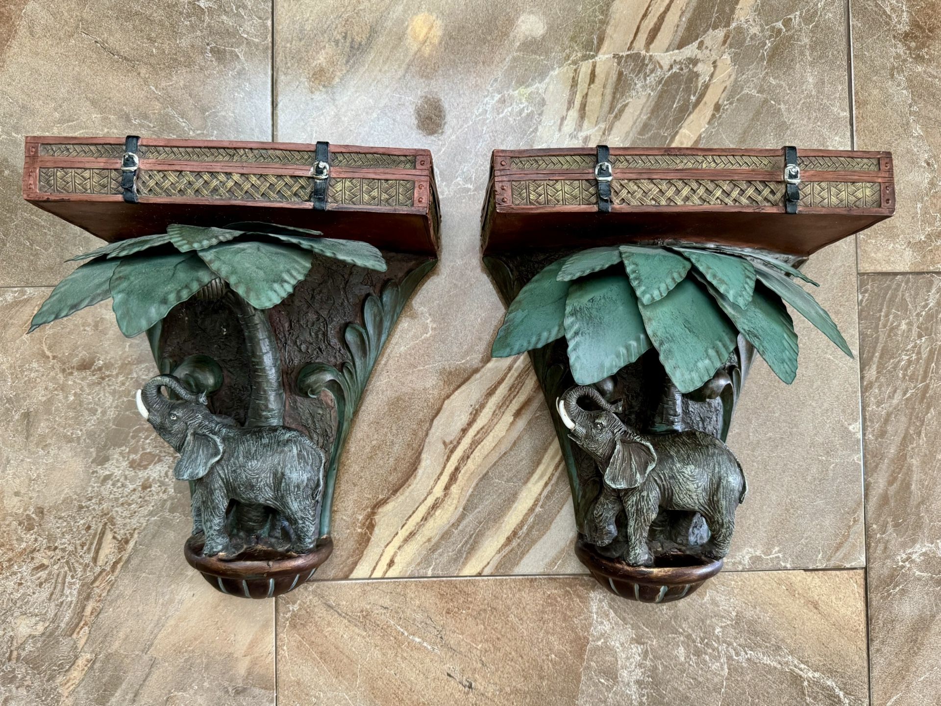 Elephant Wall Shelf Hanging Decor Matching set