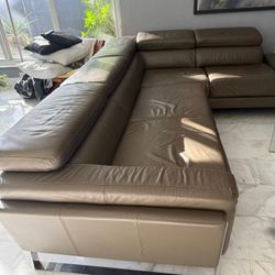 Brown Leather Sofa 