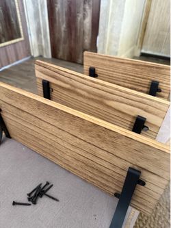 Floating wood shelves