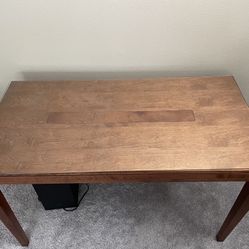 Solid Wood Table Desk W/Glass Top 