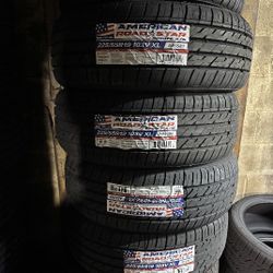SET OF FOUR NEW TIRES 225/55/19 AMERICAN ROADSTAR INCLUDING MOUNT AND BALANCE, ASK ME FOR SIZES AND BRANDS 