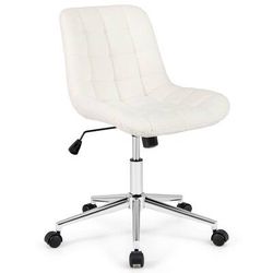 New Costway White Teddy Fleece Upholstered Ergonomic Office Chair with Adjustable Height & Wheels