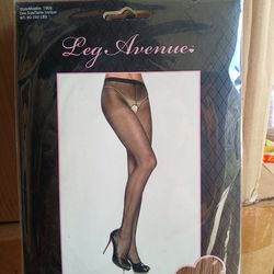 Leg avenue sheer nylon crotchless pantyhose One size