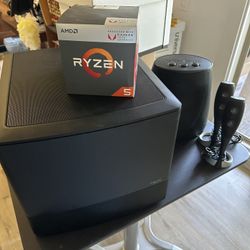 Fractal Design Node 804 PC Case With Ryzen Processor And Harmon Kardon Subwoofer And Speakers