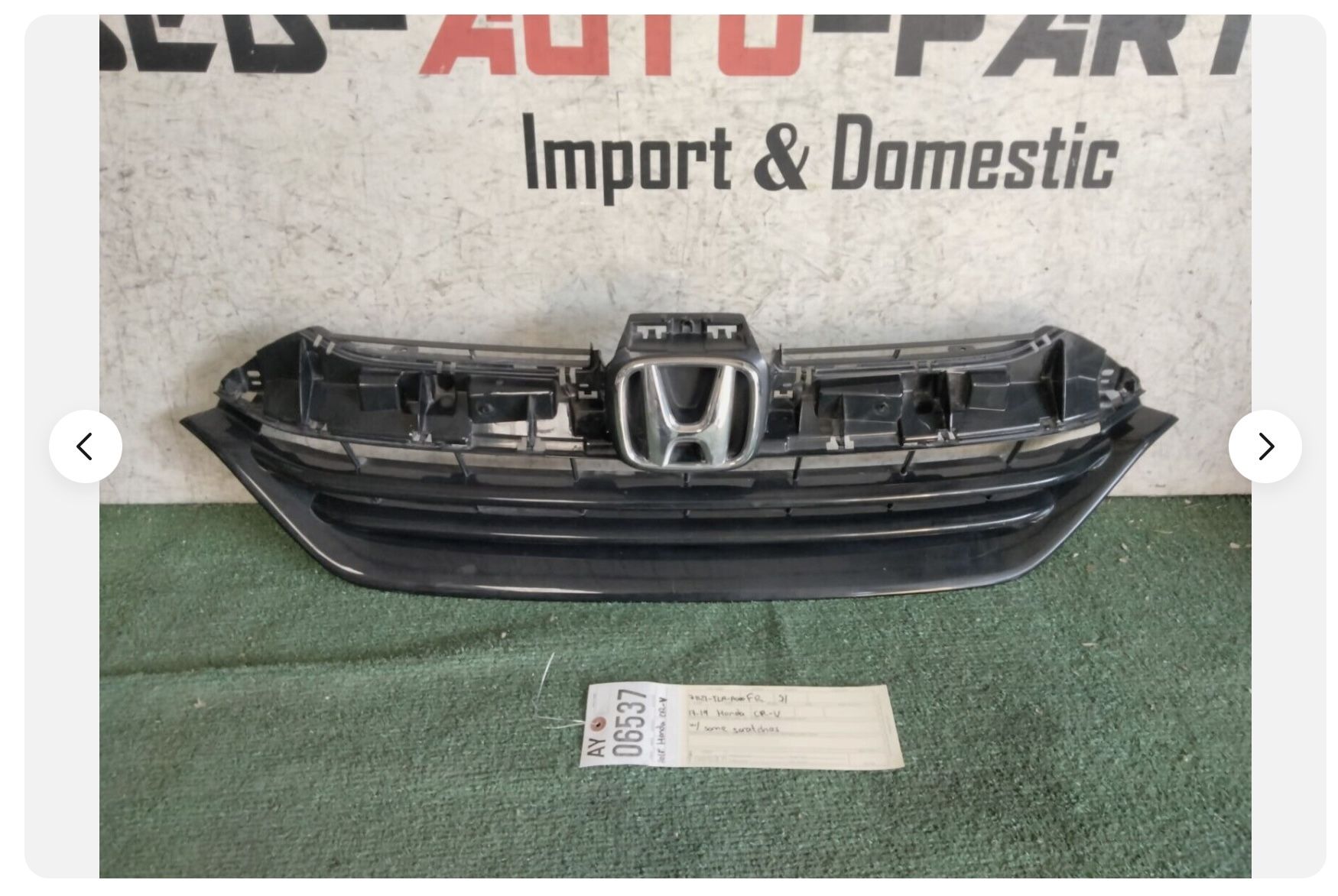 2 broken tab 2017 - 18 - 2019 HONDA CRV CR-V GRILLE W/O PRE CRASH SYSTEM OEM AY06537