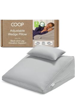Coop Home Goods Adjustable Wedge Pillow, Ergonomic Memory Foam Pillow