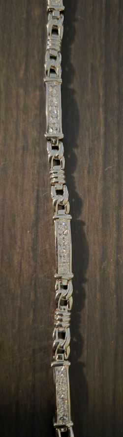 Sterling silver with cubic zirconium stones Link tennis Bracelet