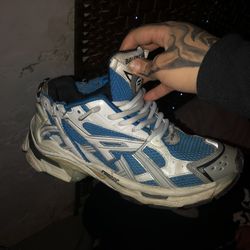 White and Blue Runners Size 44