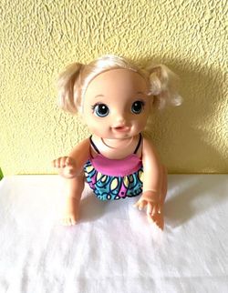 Baby Alive Baby Go Bye Bye Blonde Crawling Doll 15"