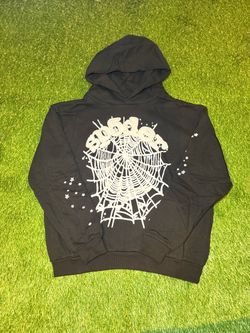 Sp5der Black Hoodie Spider Web Graphic