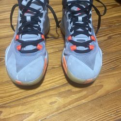 Jordan Zion 1 Basketball Shoes Light Smoke Grey/Orange Men Size 11
