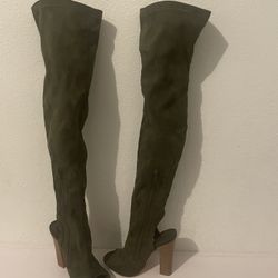 4” Suade Open toe Thigh high Boots