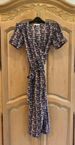 Floral Wrap dress-100% Satin