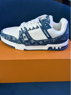 LV BLUE AND WHITE TRAINER Size 10